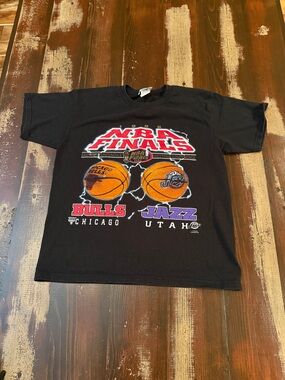 1997 NBA Finals Chicago Bulls vs Utah Jazz Black Graphic Tee
